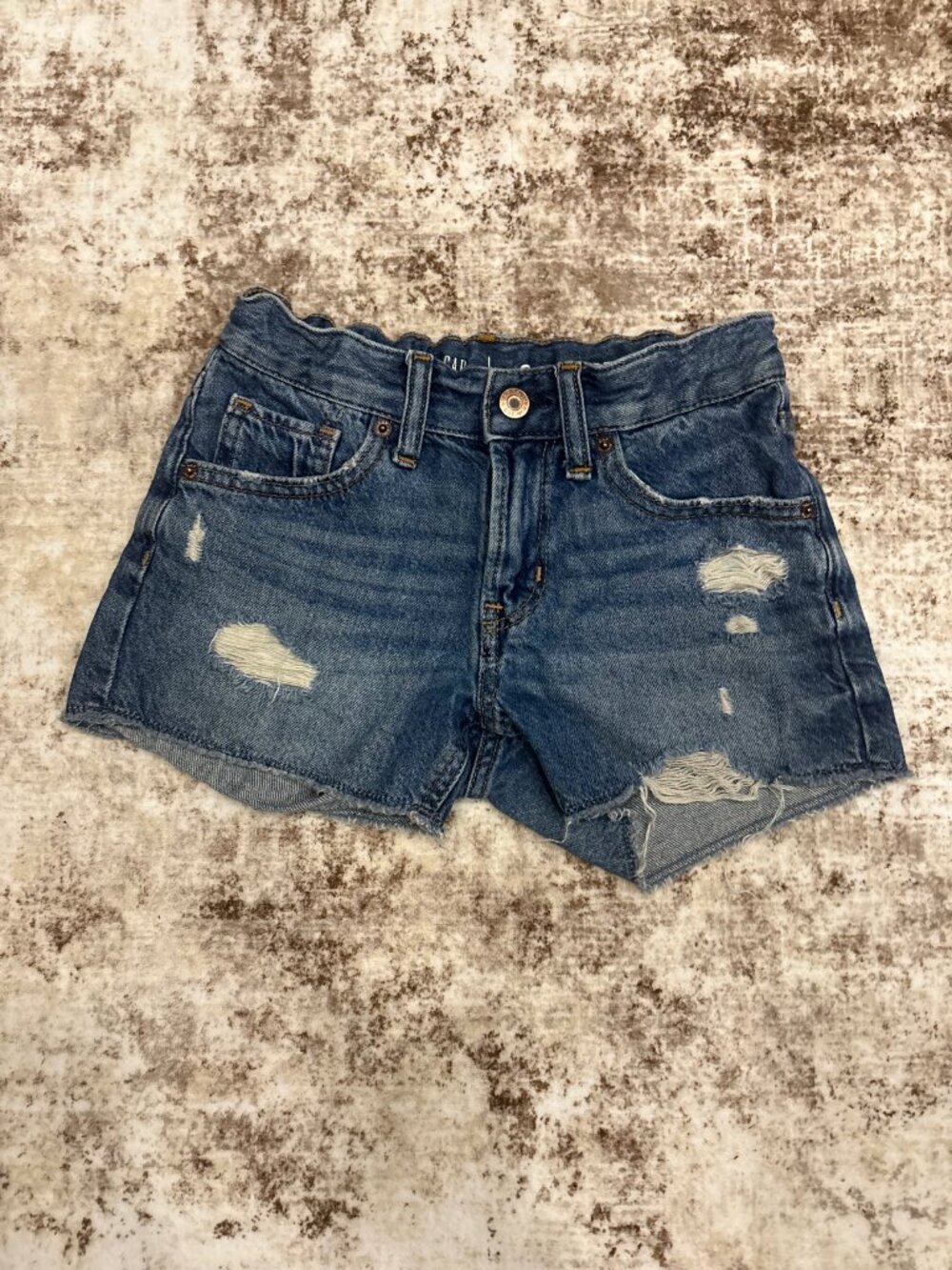 Gap Kids Girls Low Stride Distressed Denim Shorts - Size 8